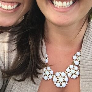 Cream, Gold and Silver Statement Necklace